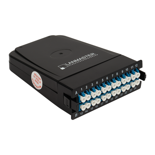 Кассета 2xMTP/MPO12 Female - 24xLC/UPC OS2, тип B, универсальная раскладка, низкие потери